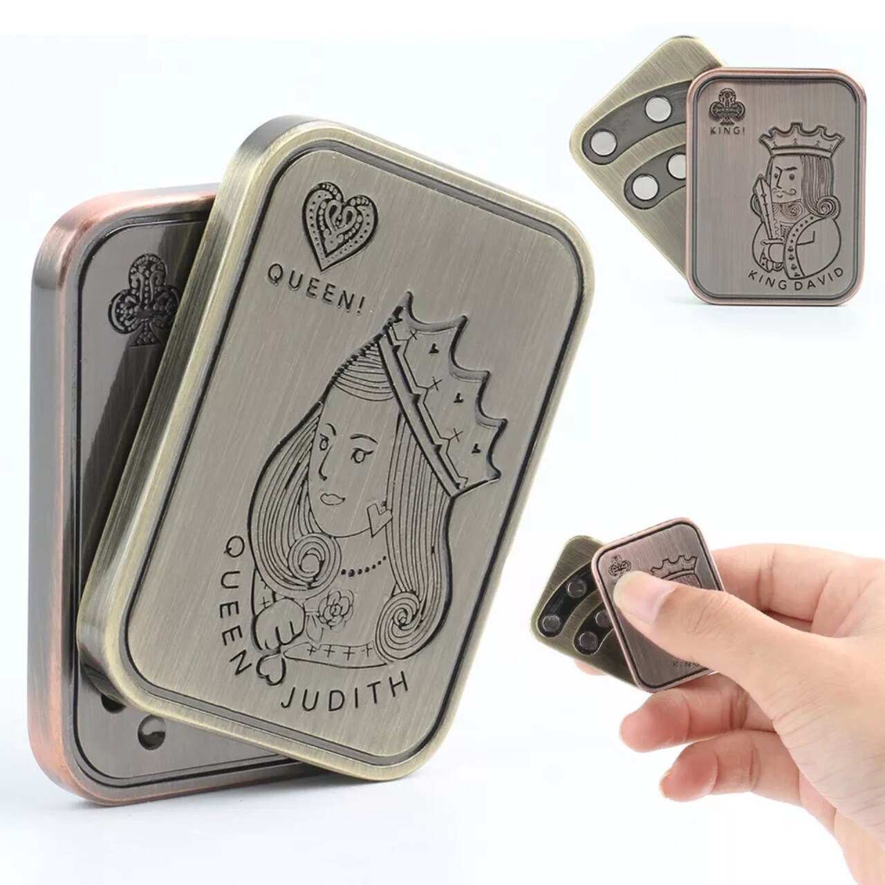 Kitcheniva Magnetic Metal Fidget Toy Mini Poker Push Card Fidget Slider Gift